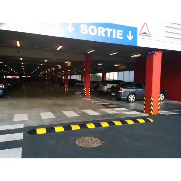 Retardér – káblový prejazd 30 km/h, 20 t, sada 2 ks – 250×400×70 mm, čierna | žltá